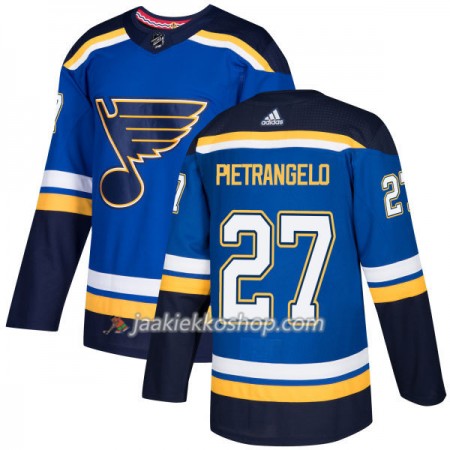 Miehille NHL St. Louis Blues Pelipaita Alex Pietrangelo 27 Adidas 2017-2018 Sininen Authentic